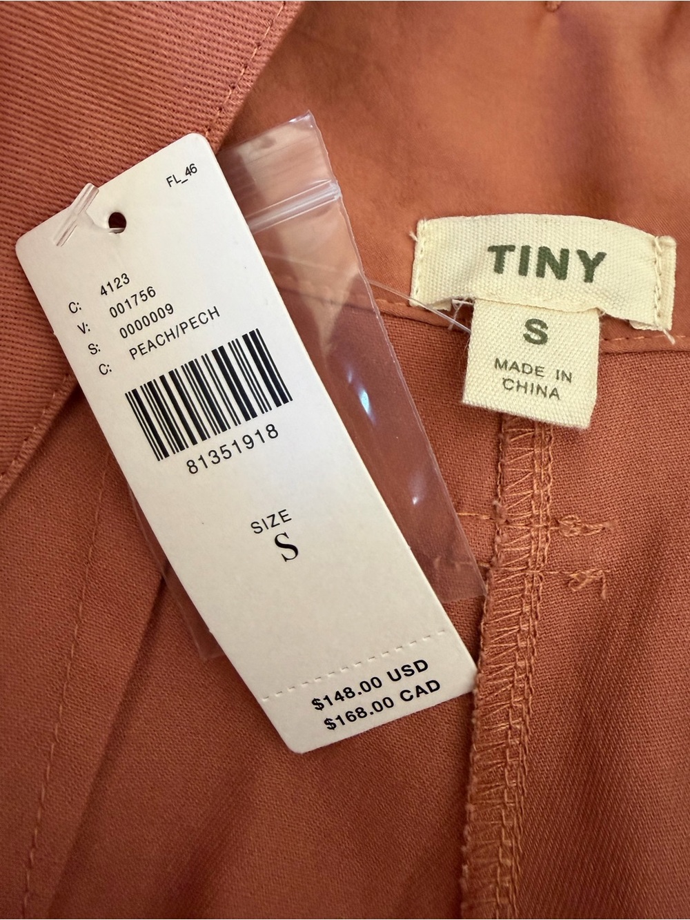 Anthropologie Tiny Ulysses Pants in Coral Small NWT - Picture 8 of 11